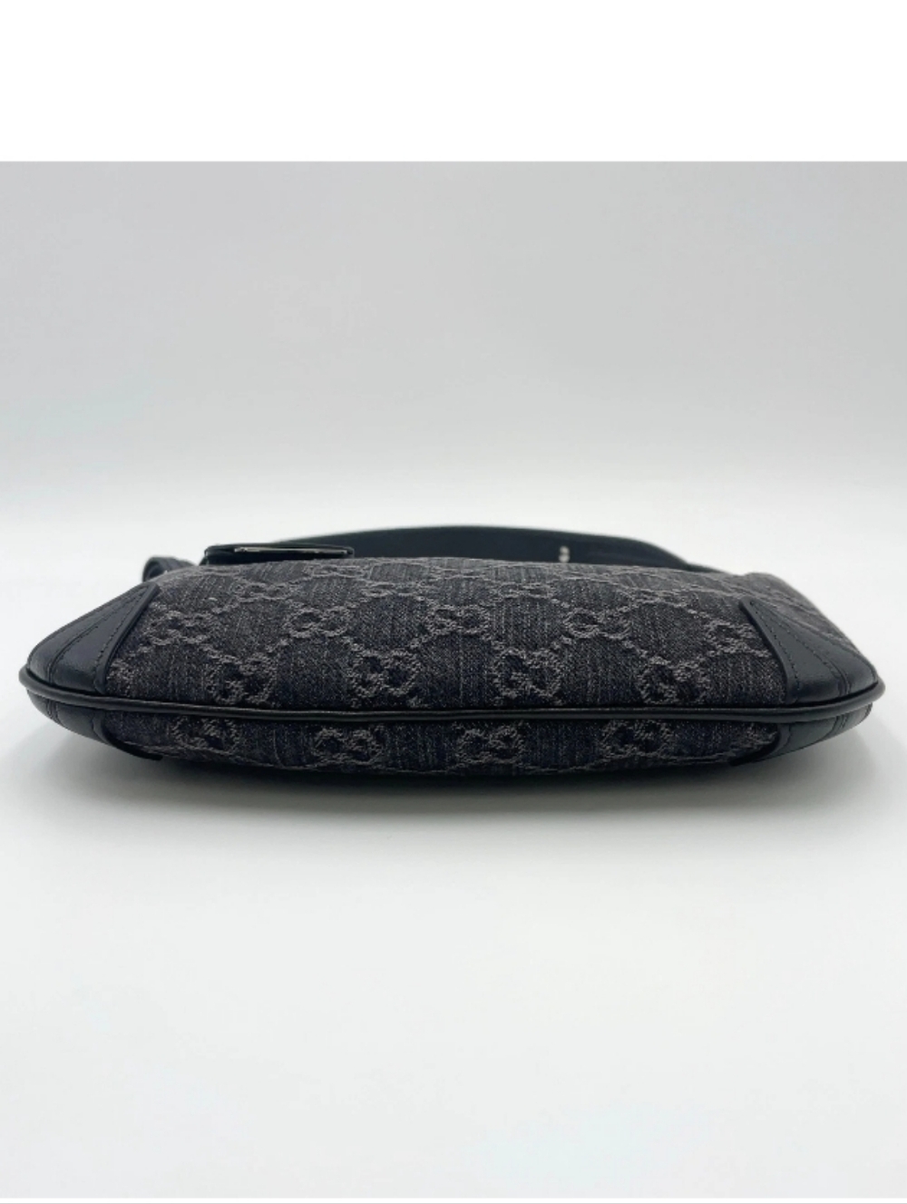 SALE! Gucci Horsebit Slim Small GG Denim/Leather Black Hand/Shoulder Bag - Picture 15 of 16